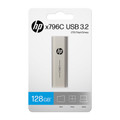 HP x796c 128GB USB 3.2 Dual Connector Flash Drive, silver, in packaging, Type-A & Type-C.