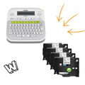 Brother PT-D210 Label Printer & TZE-231 Tape Bundle (4x TZE-231 Twin Pack)