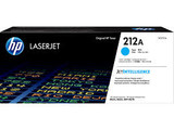 HP Genuine 212A Cyan Toner Cartridge, LaserJet printer supplies, cyan color, HP brand packaging.