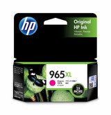 Genuine HP 965XL Magenta Ink Cartridge, HP brand, vibrant magenta color, XL capacity, original packaging.