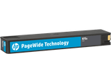Genuine HP 975X Cyan Pagewide Ink Cartridge, blue and black box with white HP logo.