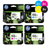 HP 915XL Ink Cartridge Value Pack  - Includes: [2 x Black, Cyan, Magenta, Yellow]