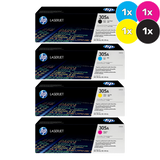 HP 305A Toner Cartridges Value Pack - Includes: [1 x Black, Cyan, Magenta, Yellow]
