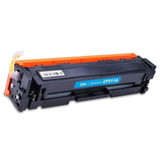 Compatible HP 204A Cyan Toner Cartridge, black and orange design with blue label and barcode.