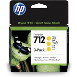 Genuine HP 712 Yellow DesignJet Ink Cartridge 29ml 3 Pack