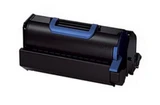 Oki B721 Black Toner cartridge with blue accents and rectangular shape.