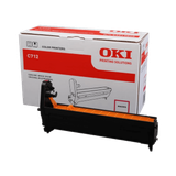 Oki C712N Magenta Drum Unit, orange and black, in packaging, from OKI Printing Solutions.