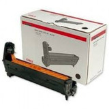 OKI MC853 Magenta Drum Unit, Oki brand, original product, black and orange, with packaging box visible.