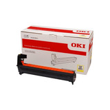 Oki C532DN Yellow Drum Unit, black and orange, in box, OKI branding visible on packaging.