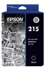 Epson 215 black ink cartridge for EPSON WORKFORCE WF100 printer, compatible with Workforce WF-100.