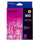Epson 802 Magenta Ink Cartridge, original magenta color ink, Epson brand, standard capacity.