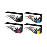 Compatible HP 416X toner cartridges, 2x Black, 1x Cyan, Magenta, Yellow, with chip, in packaging.
