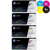 HP 651A Toner Cartridges Value Pack  - Includes: [1 x Black, Cyan, Magenta, Yellow]