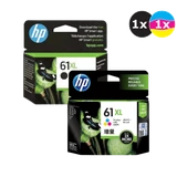 HP 61XL Black and Colour Ink Cartridge Combo Pack, two boxes, green, black, and white packaging.