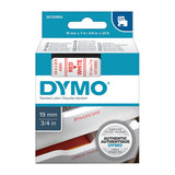 Dymo D1 Red on White 19mmx7m Tape
