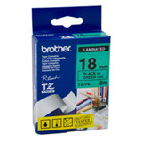 Brother TZ-741 18mm (Black on Green) Tape