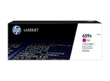HP Genuine 659X Magenta Toner Cartridge box with LaserJet branding and high yield capacity.