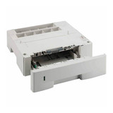 Kyocera PF-1100 250 Sheet Page Feeder, white, open tray, rectangular shape with slots on top.