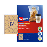 Avery Label Rd Brn 60mm 12Up Pk15