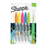 Sharpie Neon Permanent Marker Fine Point Assorted Pack 5