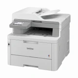 Brother L8390CDW Multifunction Laser Printer, white, with open top and gray accents, Brother logo visible.