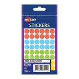 Colorful Avery 12mm Dots - Pack of 162 (Box of 10) - Craft & Office Supplies