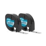 Dymo LetraTag Plastic Tape Colour Pack - 2 Pack for Label Makers