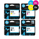 HP 924 Genuine Black Ink Cartridge - Includes [2 x Cyan, Magenta, Yellow, Black]