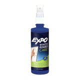 Expo White Board Care spray bottle, 32 oz, blue and white label, cleaning office supplies.