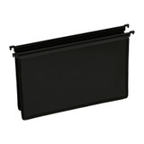 Marbig Foolscap X-Capacity black suspension file, pack of 5, rectangular with hanging clips.