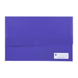 Marbig Polypick Foolscap Document Wallet, purple, genuine, with label on white background.