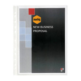 Marbig A3 Heavyweight Sheet Protectors, pack of 100, genuine product with distinctive orange and red branding.