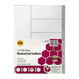 Marbig Indices &amp; Dividers 1-5 Tab Polypropylene A4 Grey