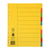 Marbig Indices &amp; Dividers 10 Tab Manillala A4 Extra Wide