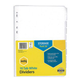 Marbig 10 Tab A4 Manilla Dividers, white pack of 20, yellow and blue packaging shown.