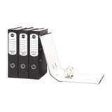 Marbig Lever Arch File Foolscap Black, Genuine Office Binder with silver rings and labels.