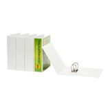 Marbig Lever Arch File A4 Clearview White, Genuine Product, four-ring binder with green label.