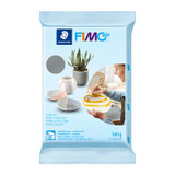 Staedtler FIMOair 500g Grey Lightweight Modelling Clay packaging showing product use and branding details clearly.
