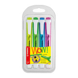 Stabilo Swing Cool Highlighter Set, assorted colors, pack of 4, vibrant green, blue, purple, and yellow.