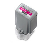Canon PFI4100 Mag Ink Cart, gray ink cartridge with pink label and barcode on top.