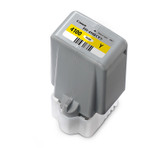 Canon PFI4100 Yellow Ink Cart, grey and yellow color with barcode label on top surface.
