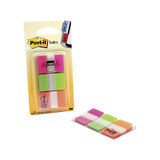 Post-It Index Tabs Pink Green Orange 25 x 43mm (Pack of 3, Box of 6)