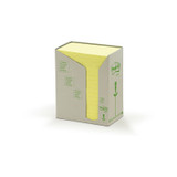 Post-It Recycled Notes Canary Yellow 76 x 127mm (Pack of 16)