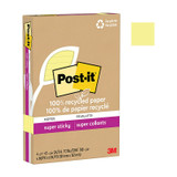 Post-It Super Sticky Recycled Lined Notes Canary Yellow 101 x 152mm (Pack of 4)