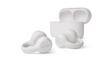 Philips wireless open earbuds in white, with charging case, showcasing sleek design and earpieces.