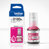 Brother Magenta Ink Bottle D180M for DCP-T580DW/T780DW, up to 5000 pages, genuine magenta ink bottle.