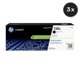 HP 138A Black Toner Cartridge - Three Pack