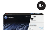 HP 134X Black Toner Cartridge - Five Pack