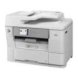 Brother MFCJ6959DW white Inkjet MFC printer with grey accents and control panel.