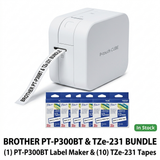 Brother PT-P300BT Label Maker & TZe-231 Label Tape Bundle (10x TZe-231)